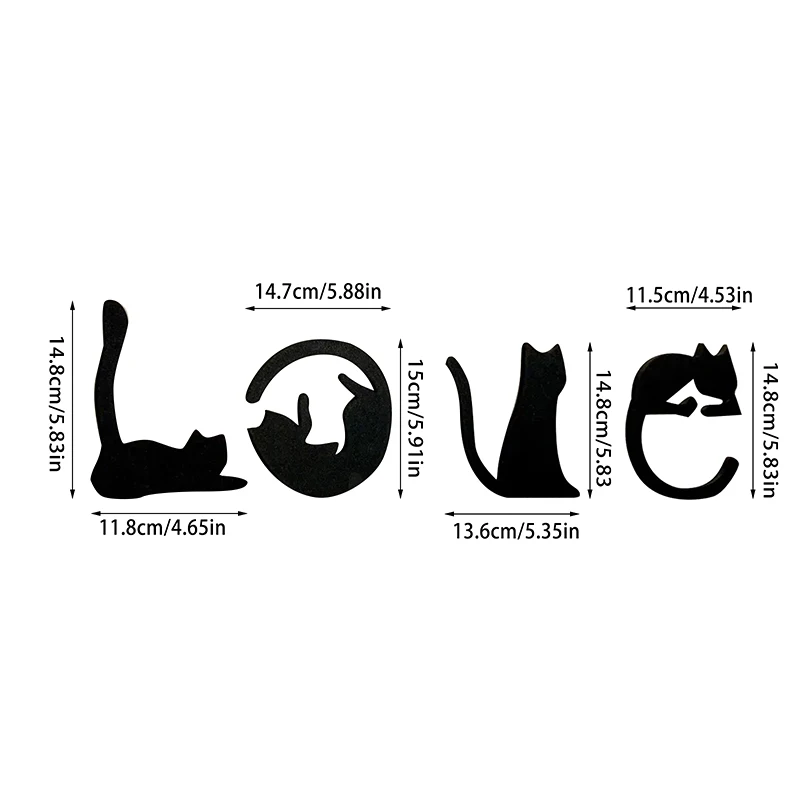 Black Cat Wall Decor, Love Themed Cat Wall Art For Living Room, Bedroom, Kitchen, Wooden Cat Home Decorations For Cat Lovers - Image 7