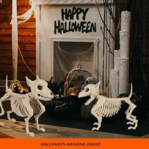 S2cc3b272e28249179ec1e15afa215a60d.webp Halloween Decor Creative Home Ornament Animal Skeleton Little Wolf Skeleton Indoor Outdoor Garden Decoration