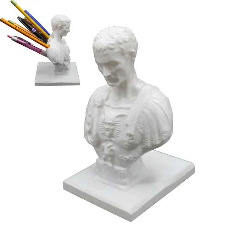 Julius Caesar Bust Pencil Holder Resin Ides Of March Desk Pen Holder Creative Marker Holder For Desktop Table Desk Ornament - Image 2