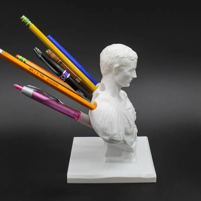 Julius Caesar Bust Pencil Holder Resin Ides Of March Desk Pen Holder Creative Marker Holder For Desktop Table Desk Ornament - Image 5