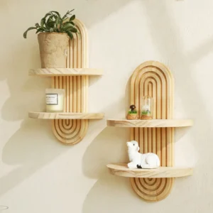 S57e1abac7e6d4c9a8cdc581271432f203-1.webp Boho Style Wooden Wall Mounted Shelves