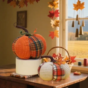 Harvest Festival Decorations Colorful Fabric Pumpkins Halloween Party Supplies Fall Home Decor Autumn Pumpkin Display