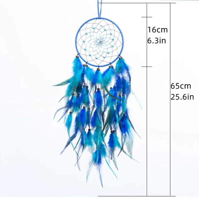 Blue Dream Catcher Hanging Home Decor Feahter Dreamcatcher Catchers Aesthetic Living Girl Room Bedroom Decoration Nordic Style - Image 4