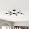 Mid-Century Modern 6-Light Ceiling Light in Black