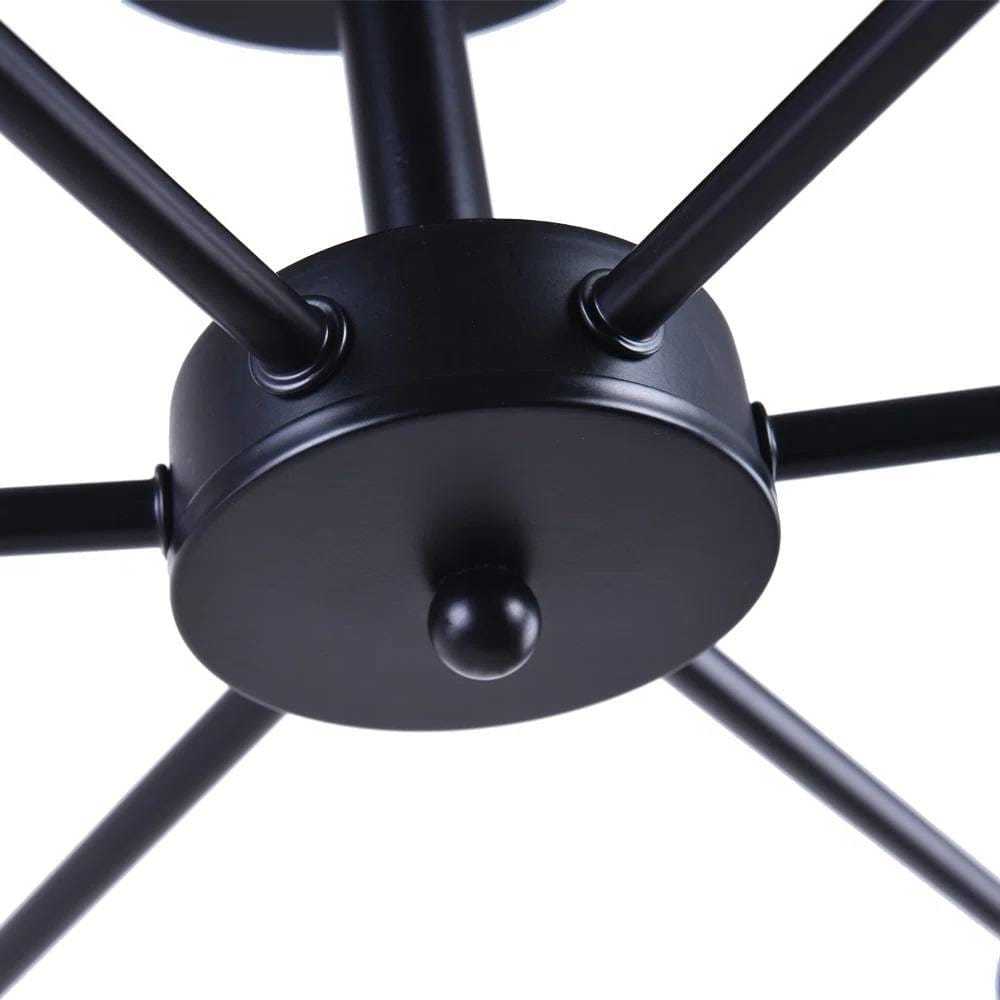 Mid-Century Modern 6-Light Ceiling Light in Black - Image 2