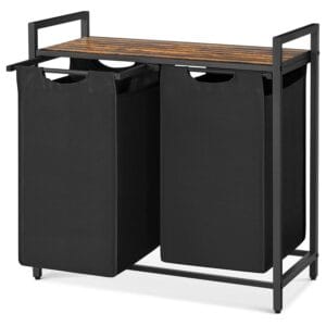 UBVA2011-2_b62cc56d-3bc3-46b1-9f83-4979fff87230.jpg Modern Laundry Sorter Hamper Black/Brown